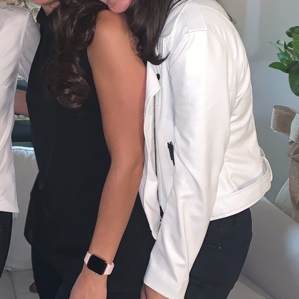 Superdown Ivory Leather Jacket - image 3